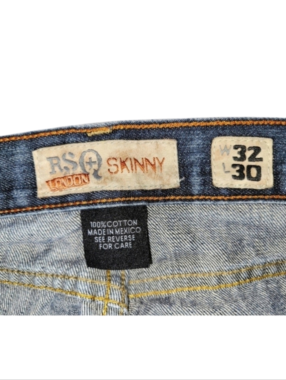 Tillys RSQ London Skinny Jeans Blue Denim Distressed Size 32/30